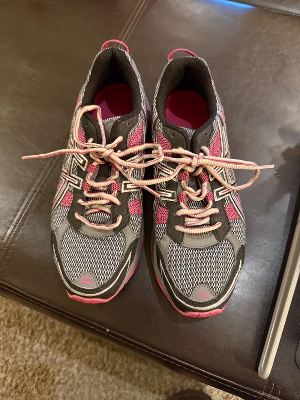 Women's AasicsRunning Sneakers - Gray & Pink